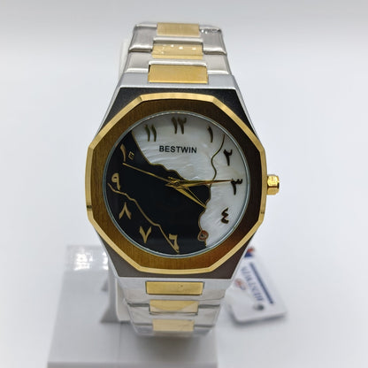 Bestwin Watch with Marble Dial & Two Tone Colour