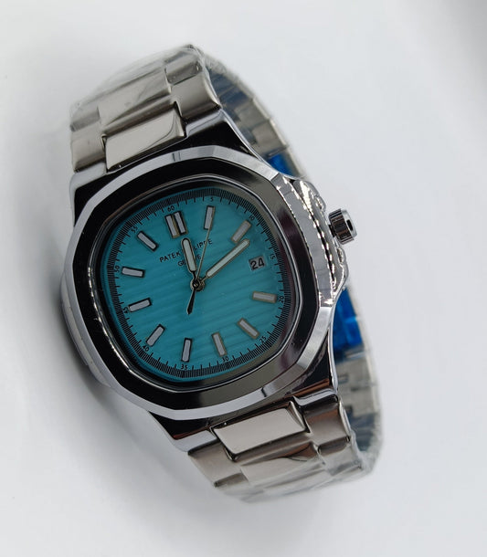 Patek Philippe PP - Sliver with Sky Dial & Date