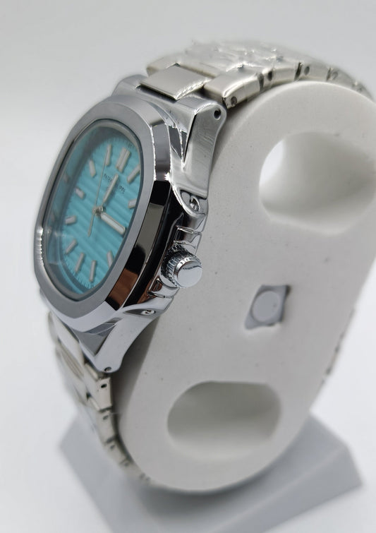 Patek Philippe PP - Sliver with Sky Dial & Date