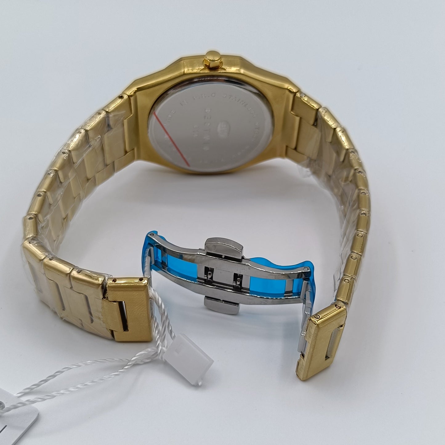 Bestwin Watch with Marble Dial & Gold Colour Chain